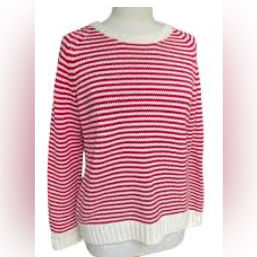 Nautical Knitted by Bass Sweater Red and Off White